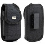 Wholesale 360 Rotating Extendable Vertical Vinyl Belt Clip Pouch Large 21 (Black)